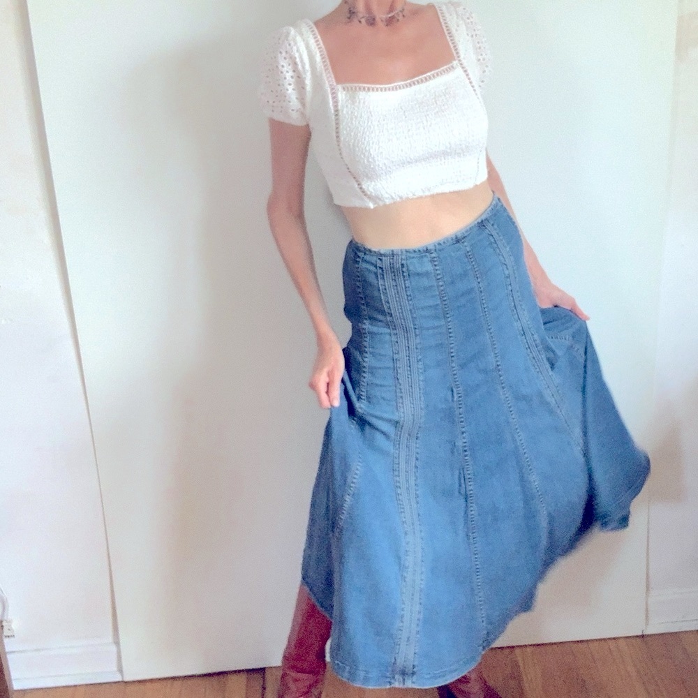 Pure White Cotton Eyelet Smocked Crop Top